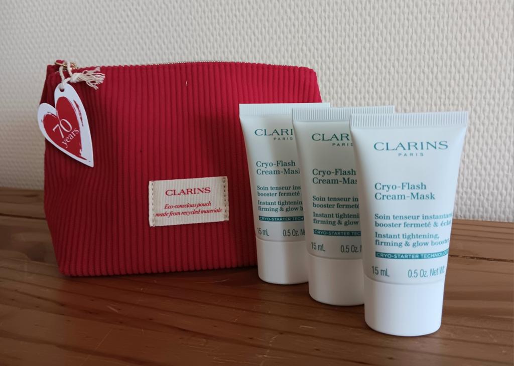 Clarins Cryo-Flash Mask. 45 ml! Gratis pouch, Sieraden, Tassen en Uiterlijk, Ophalen of Verzenden, Nieuw, Gehele gezicht, Verzorging