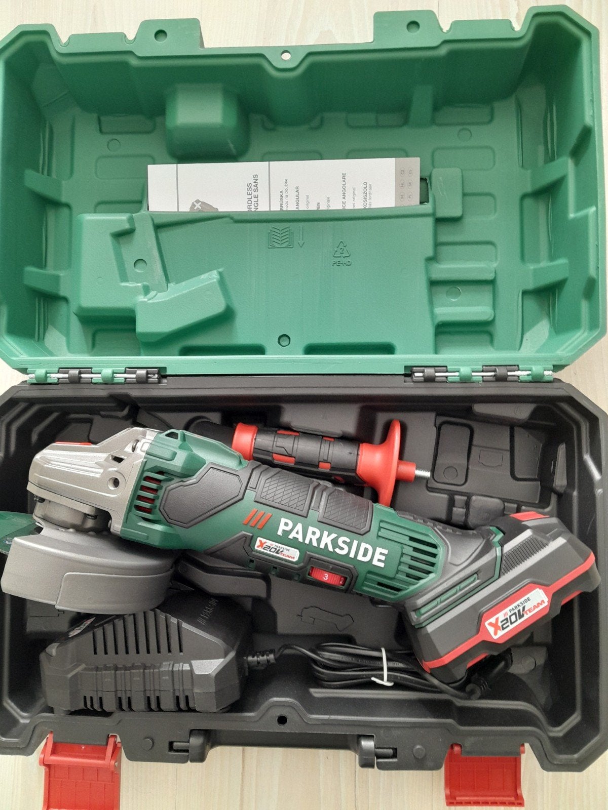 Parkside 20v accu haakseslijper, Ophalen, Nieuw, Minder dan 700 watt, Haakse handslijpmachine