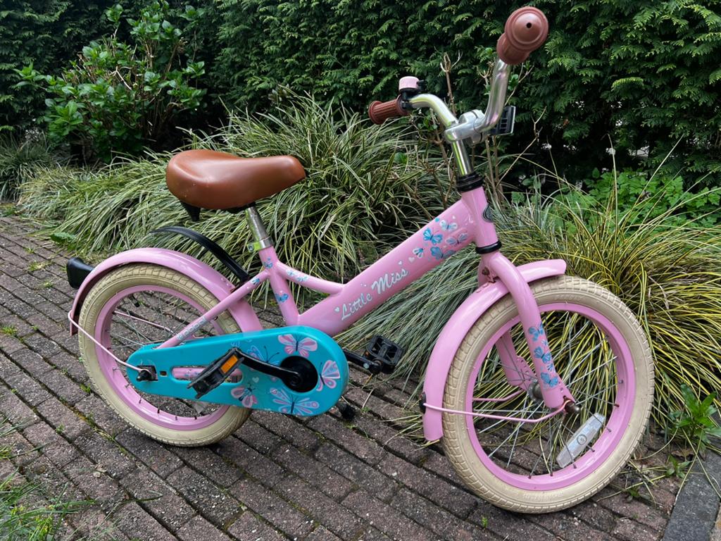 Popal little miss meisjesfiets fiets 16 inch, Ophalen, Zo goed als nieuw, Terugtraprem, 16 tot 20 inch