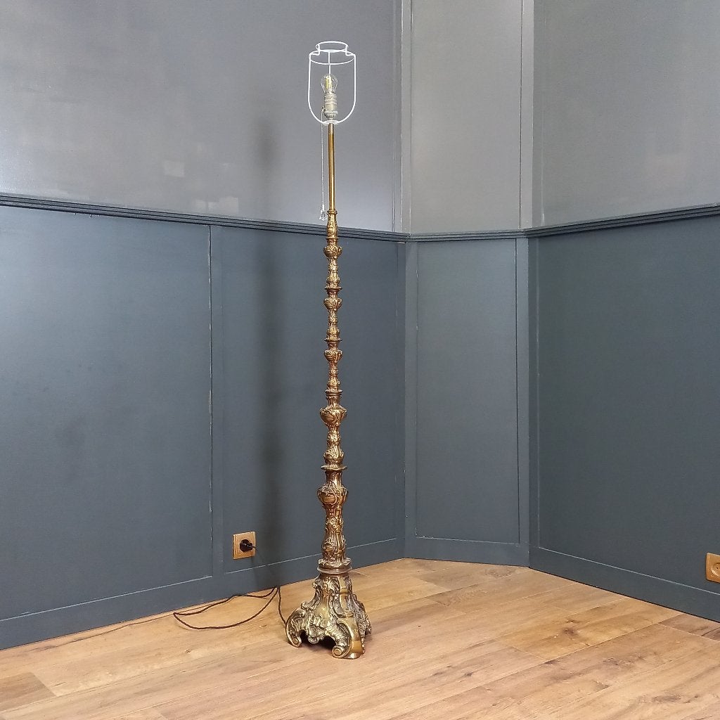 Franse Barok staande bronzen schemerlamp, Ophalen of Verzenden, Gebruikt, 150 tot 200 cm