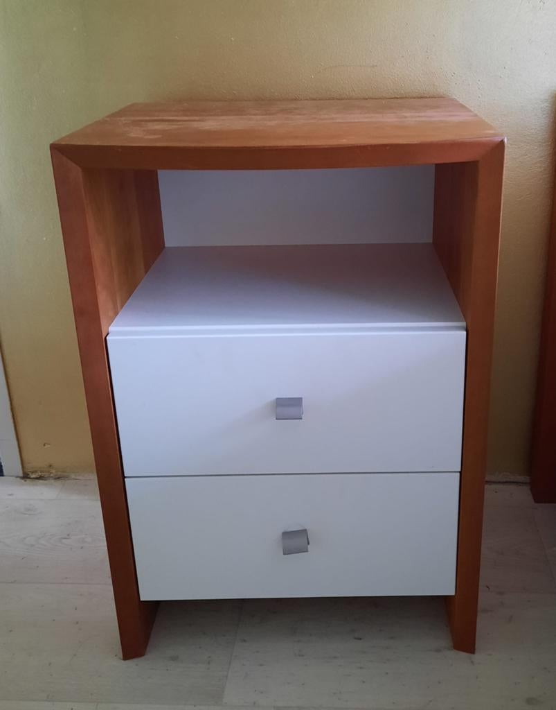 Tweepersoonsbed en nachtkastjes, Huis en Inrichting, Slaapkamer | Bedden, Ophalen, Gebruikt, Tweepersoons, 180 cm