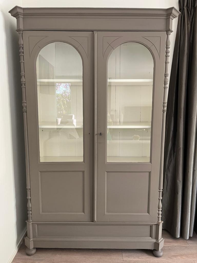 Buffet/vitrine vintage kast, Huis en Inrichting, Kasten | Vitrinekasten, 100 tot 150 cm, 200 cm of meer, Ophalen of Verzenden