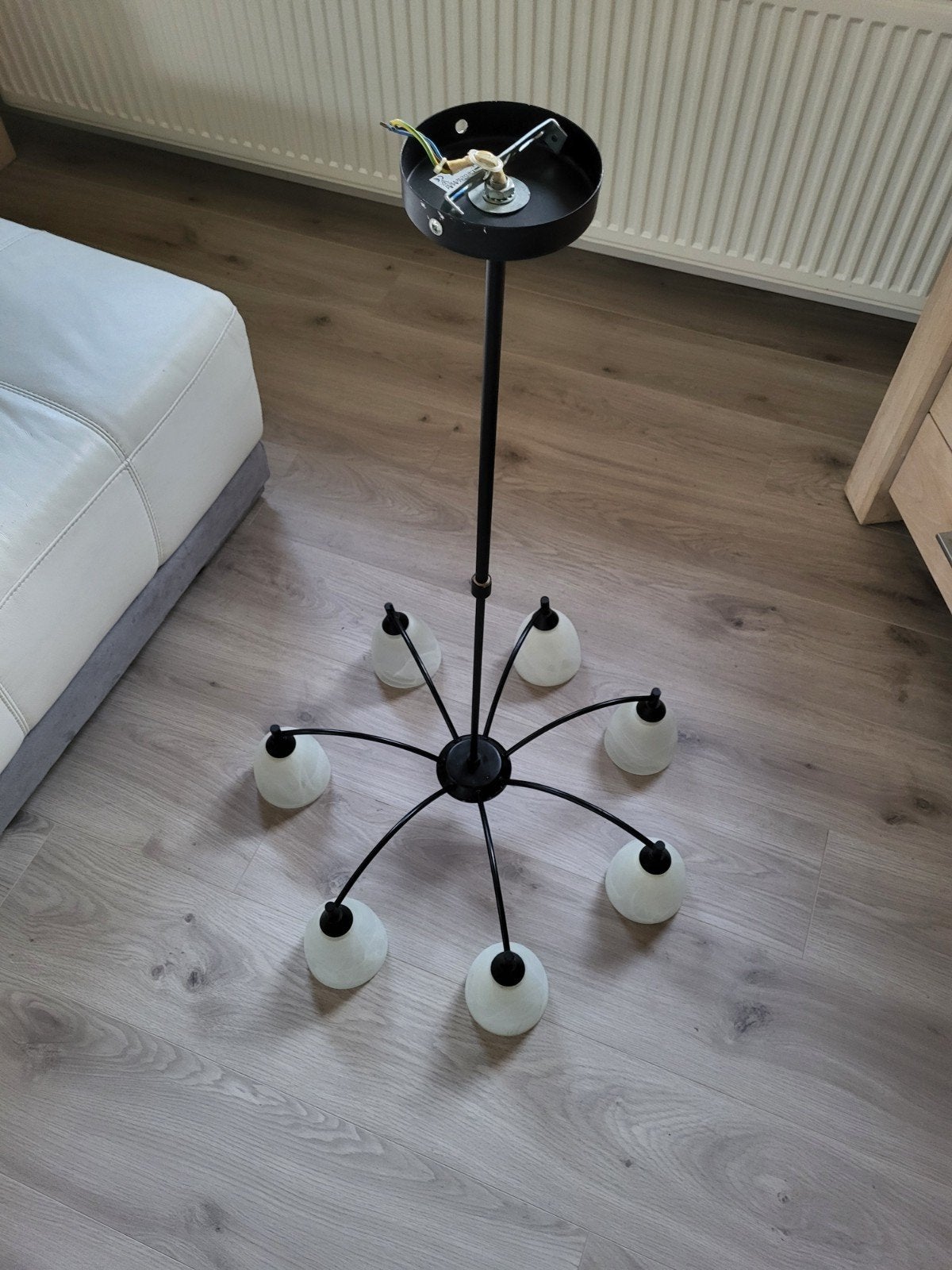 plafondlamp 7 stuks fittingen 1 meter Uitschuifbaar dia 62cm, Kroonluchter, Modern, E14 (klein), Ophalen of Verzenden