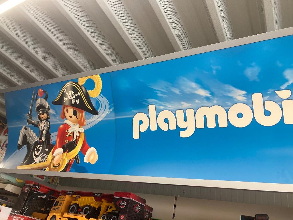 playmobil groot winkel display bord incl alu bevestiging, Ophalen