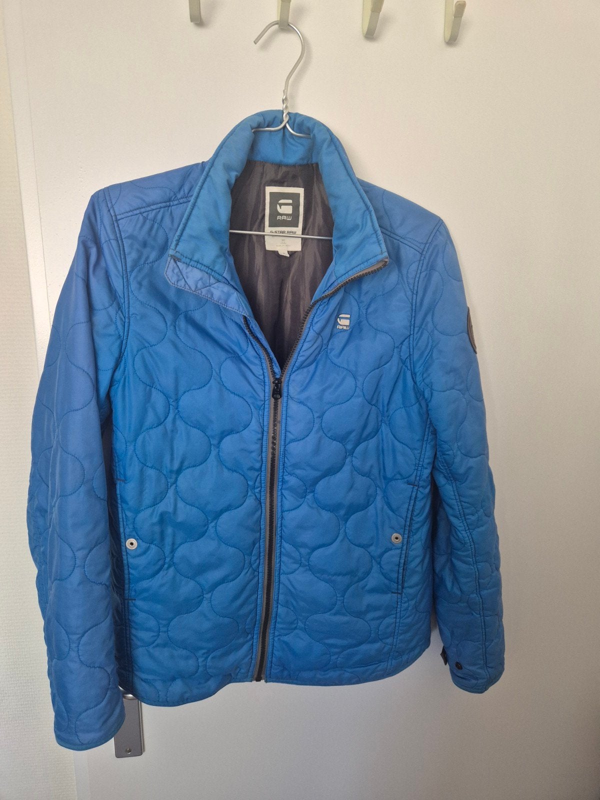 G-Star RAW gewatteerde jas - Maat S, Blauw, Ophalen of Verzenden, Zo goed als nieuw, Maat 46 (S) of kleiner