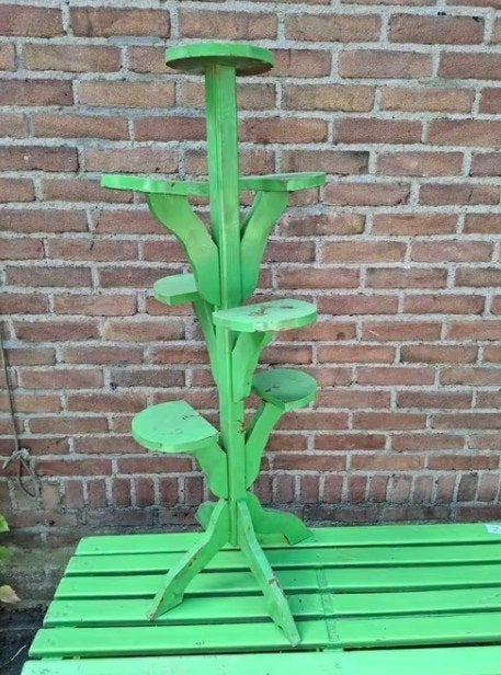 Oude vintage kamerplanten plantenetagdre etagere, Ophalen of Verzenden, Halfschaduw, Minder dan 100 cm