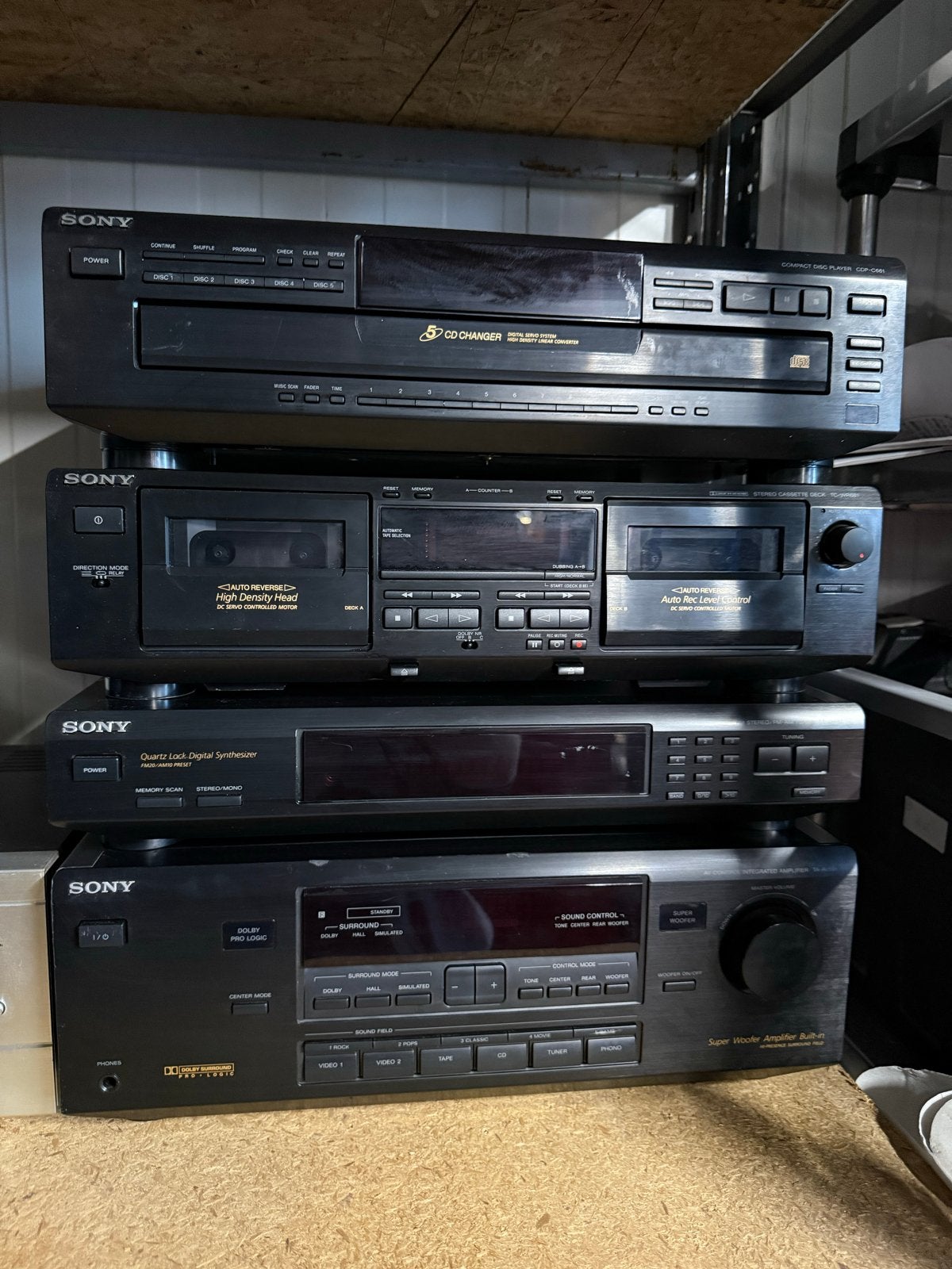 Sony hifi-set l5 CD wisselaar dubbel cassettedeck versterker, Ophalen of Verzenden, Gebruikt, VHS-speler of -recorder