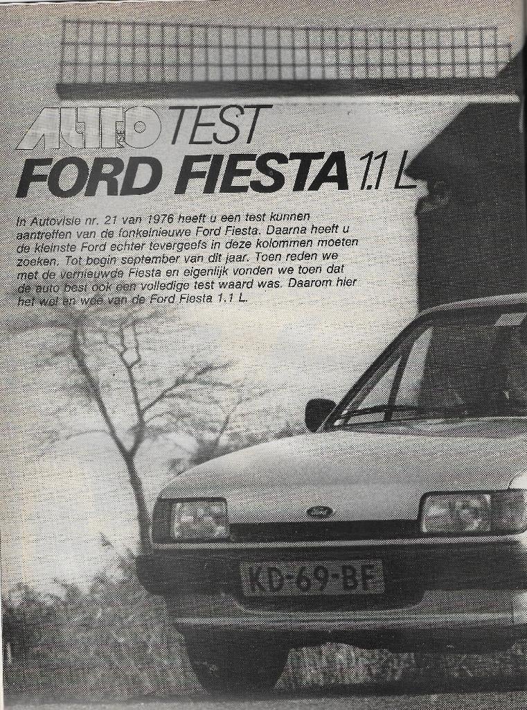 Roadtest Ford FIESTA 1.1 L, Autovisie 1983., Ford, Nieuw, Ophalen of Verzenden, Autovisie