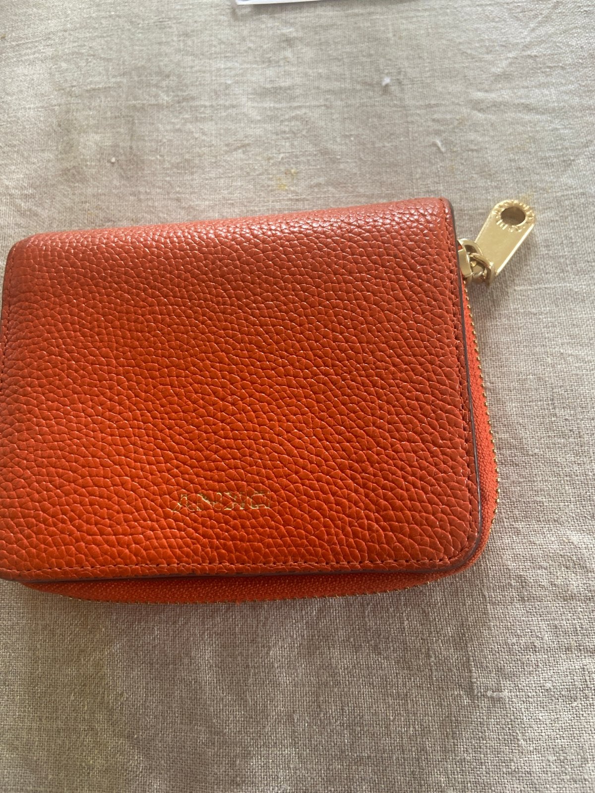 Donna Karan Oranje Leren Portemonnee - 12x11 cm, Overige merken, Gebruikt, Oranje, Ophalen of Verzenden