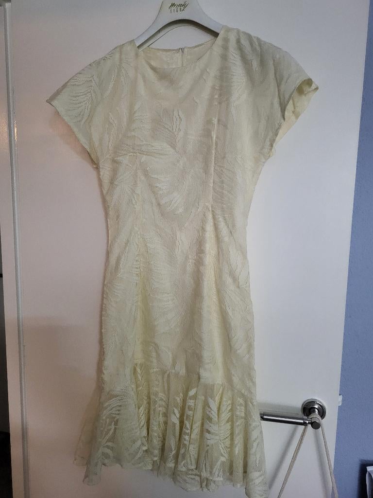 Vintage kanten jurk van Seneca, Beige, Ophalen of Verzenden, Seneca, Maat 34 (XS) of kleiner