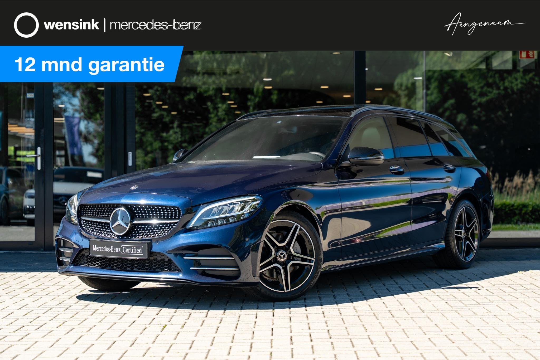 Mercedes-Benz C-klasse Estate 180 Business Solution AMG | Ni, Dealer onderhouden, Blauw, Leder en Stof, Origineel Nederlands