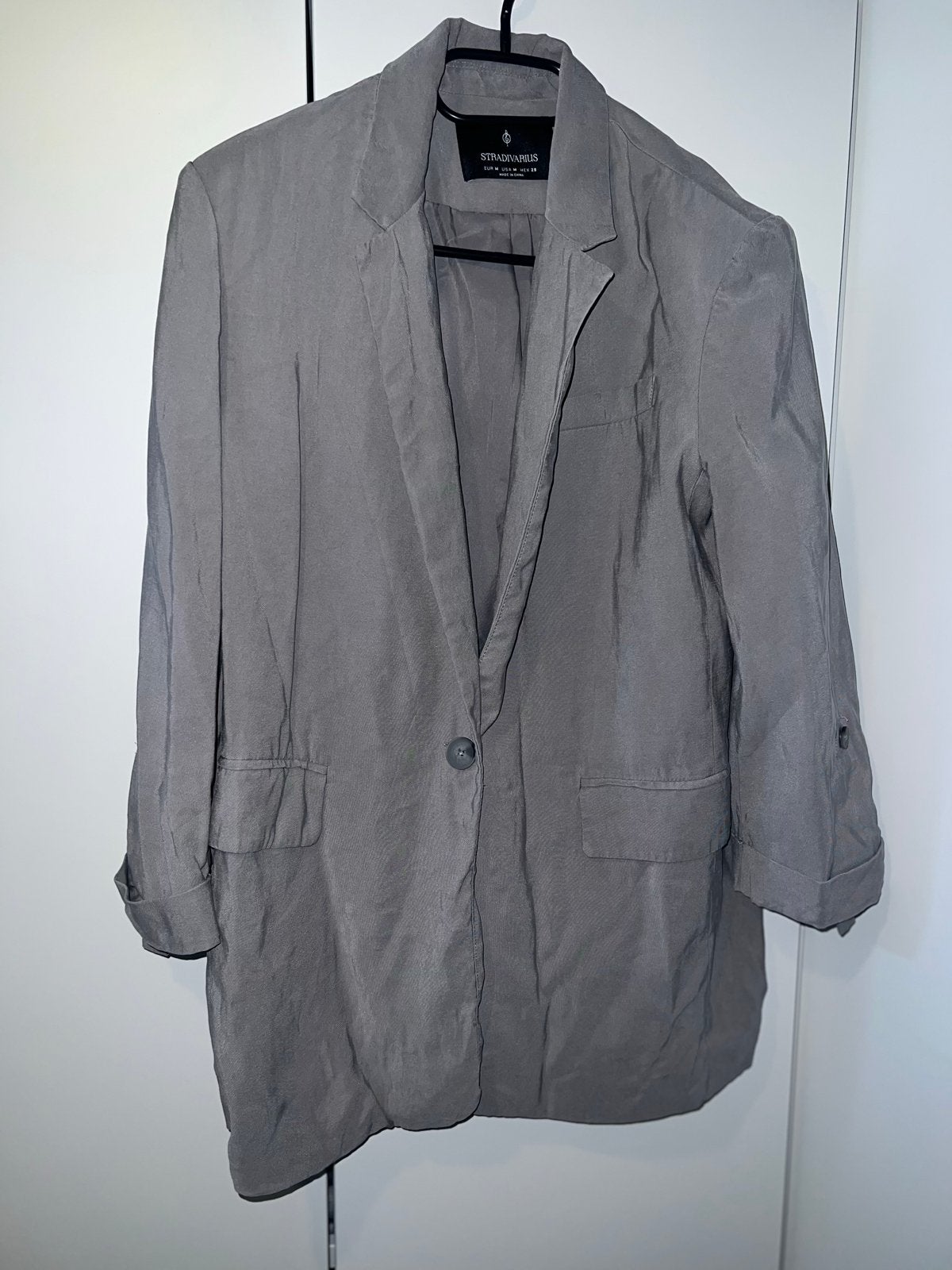 Stradivarius Blazer - Grijs - Maat M, Maat 38/40 (M), Verzenden, Zo goed als nieuw, Jasje