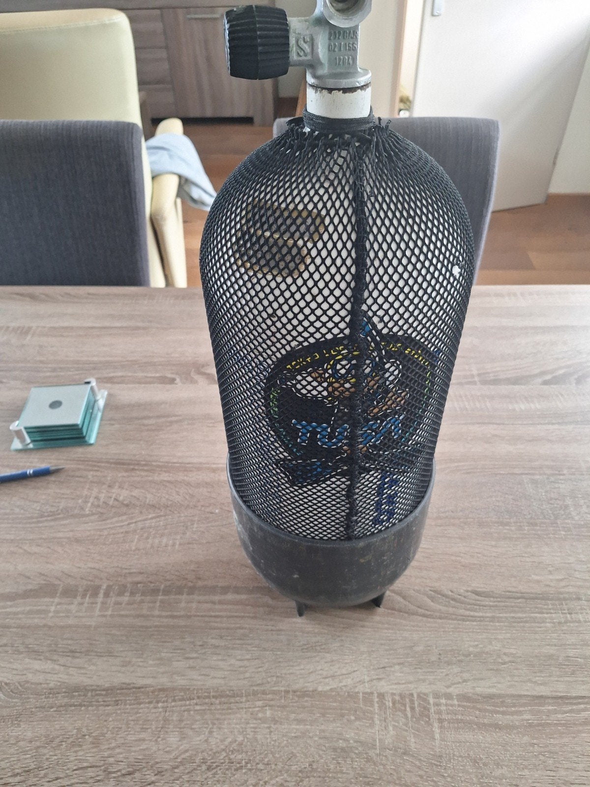 Duikfles met beschermnet en voet, Watersport en Boten, Ophalen, Gebruikt, Duikfles