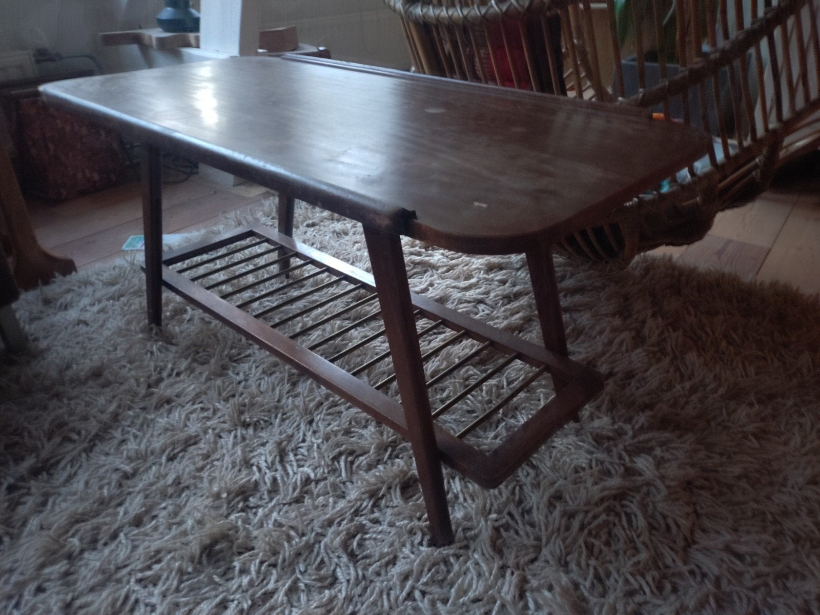 Vintage Salontafel scandinavische stijl, Huis en Inrichting, Tafels | Salontafels, Gebruikt, 100 tot 150 cm, 50 tot 75 cm, Vintage