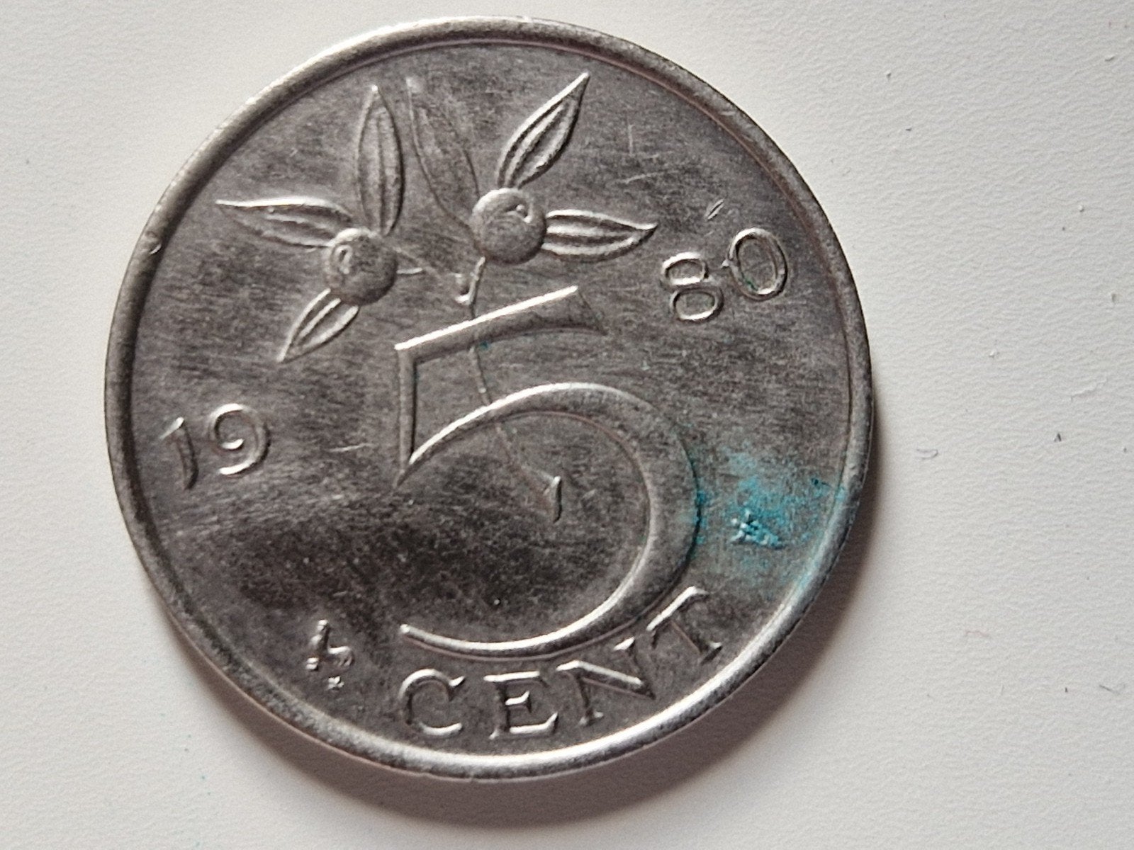verzilverde stuiver 5 cent 1980, Postzegels en Munten, Munten | Nederland, Verzenden, Koningin Juliana, 5 cent