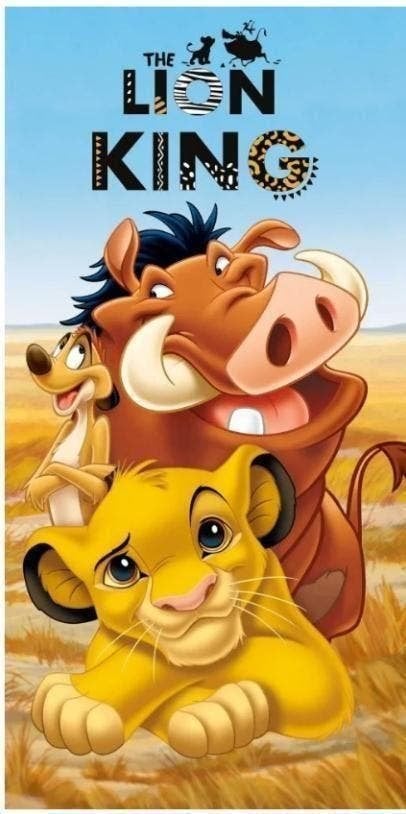 Lion King Badlaken / Strandlaken Disney - Simba-Timon-Pumbaa, Disney, Jongen of Meisje, One size, Nieuw