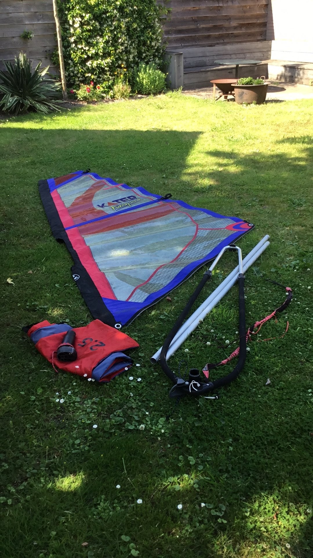 Kinderzeil complete set. Evt met plank en surfpak, Watersport en Boten, Ophalen of Verzenden, Zo goed als nieuw, Complete set