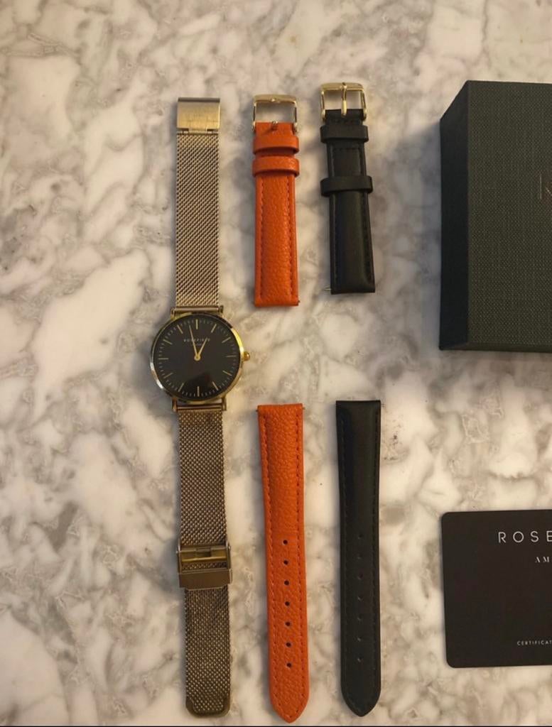 Rosefield horloge met 3 bandjes, Overige merken, Leer, Staal, Polshorloge