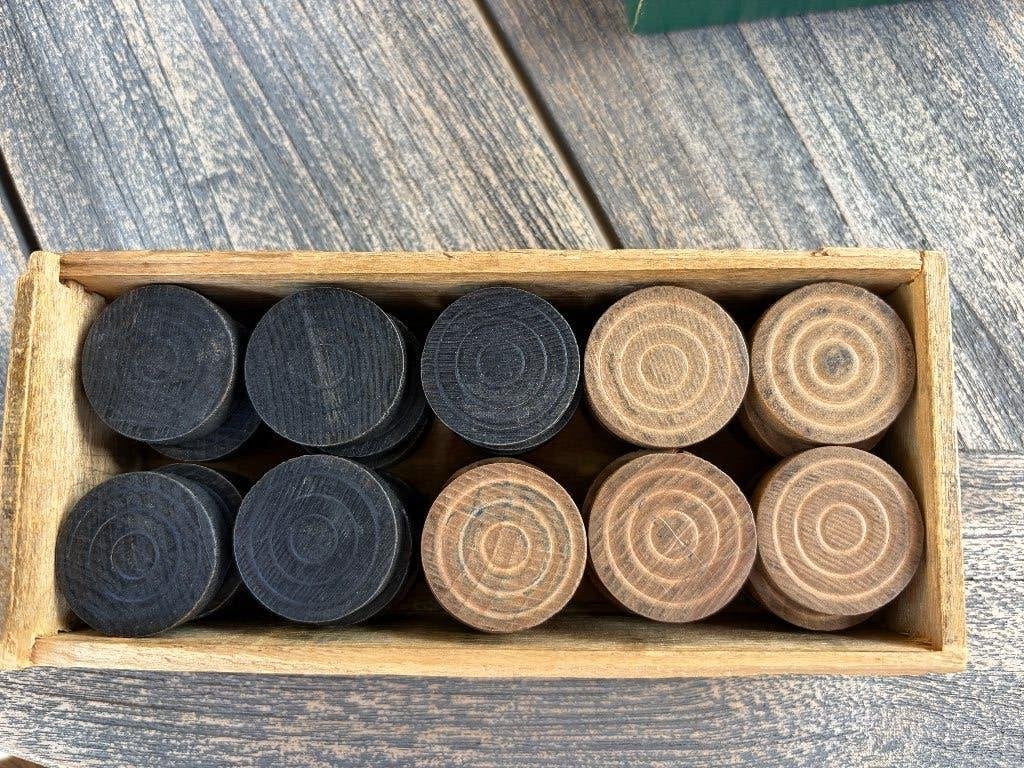 Vintage damset, Een of twee spelers, Ophalen of Verzenden, Gebruikt