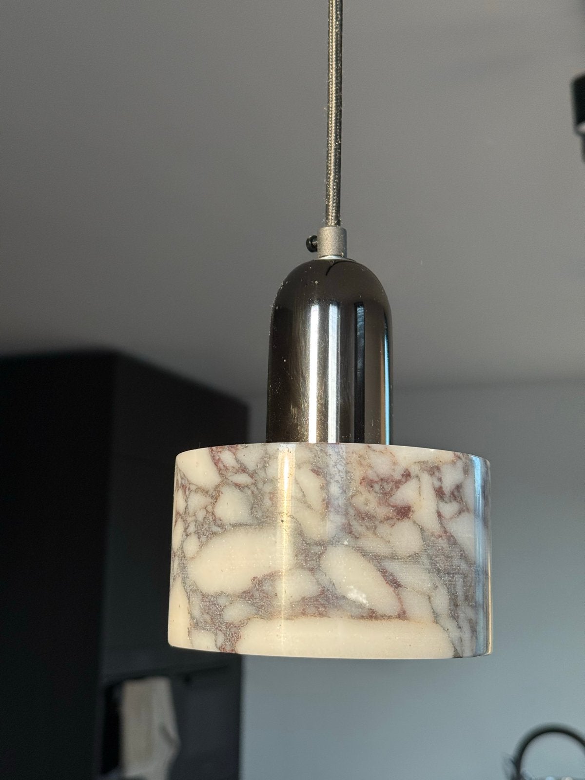 Marmeren hanglamp (2 stuks), Ophalen of Verzenden, Zo goed als nieuw, Steen/keramiek