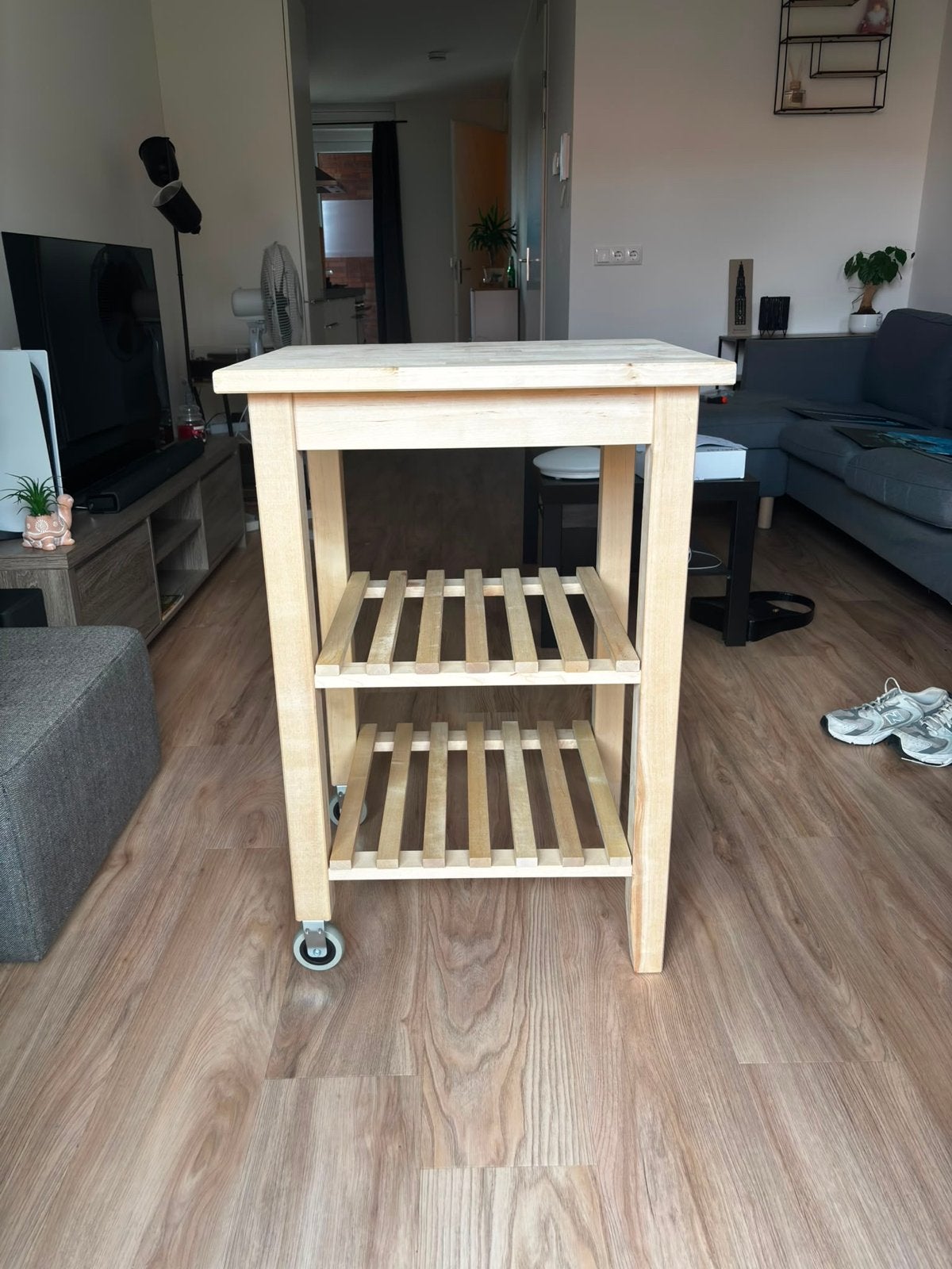 Houten Keukentrolley b58 d50 h85, Huis en Inrichting, Gebruikt, Hout, Keukentrolley, Overige merken