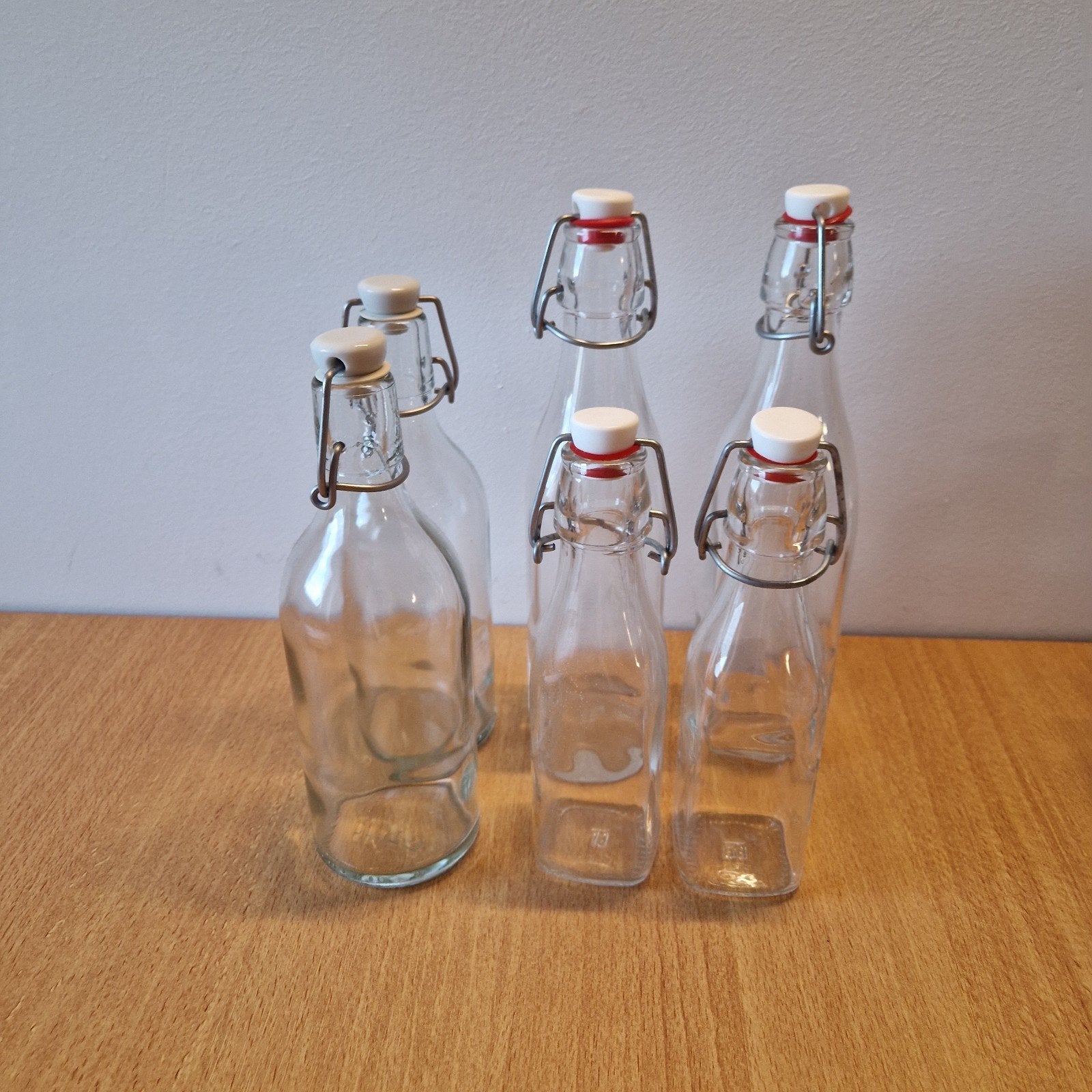 Set van 6 glazen flessen met beugelsluiting, Overige typen, Ophalen of Verzenden, Gebruikt, Glas