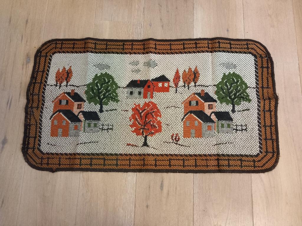 vintage kleedje wand vloer, huisje boompje beestje, jaren 60, Antiek en Kunst, Ophalen of Verzenden