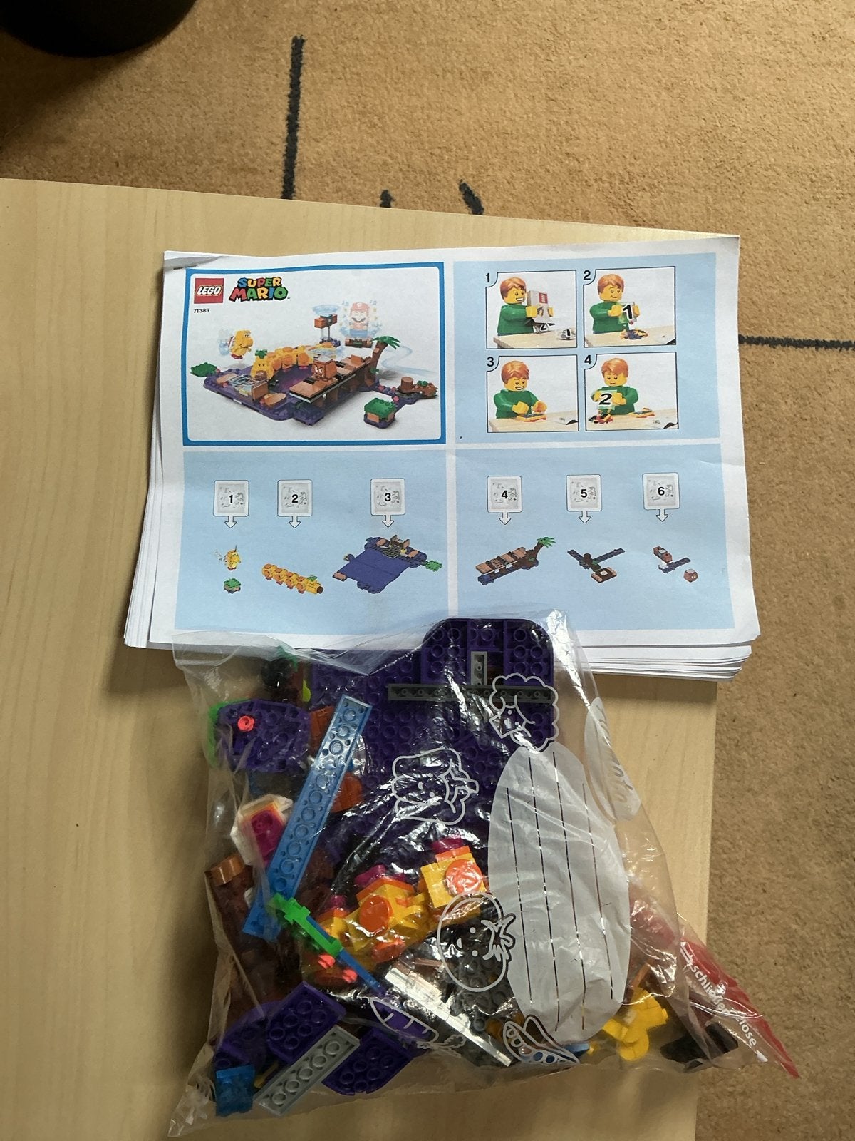 Lego Super Mario 71383 Wiggler's Gifmoeras Uitbreidingsset, Ophalen, Lego, Zo goed als nieuw, Compleet