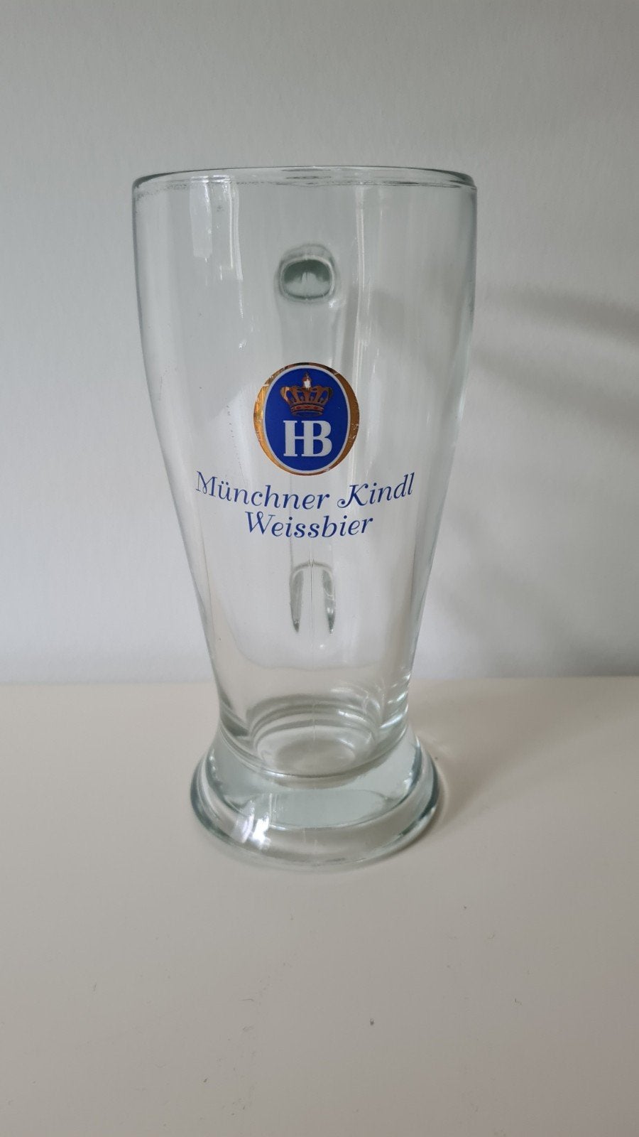 HB Münchener Kindl Weissbier Glas met handvat, Glas of Glazen, Overige merken, Ophalen of Verzenden, Glas