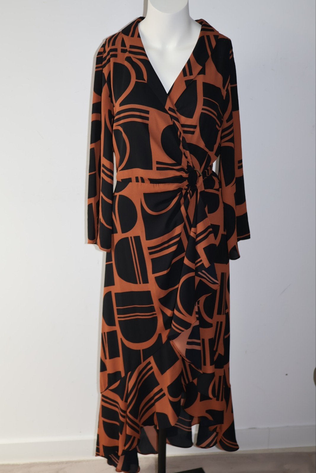 Joseph Ribkoff Wikkeljurk Zwart/Bruin Maat 40 / L, Kleding | Dames, Joseph Ribkoff, NL, Joseph Ribkoff, Ophalen of Verzenden