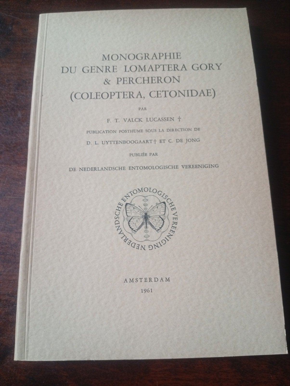 Monografie Lomaptera Gory & Percheron (Coleoptera), Ophalen of Verzenden, Zo goed als nieuw