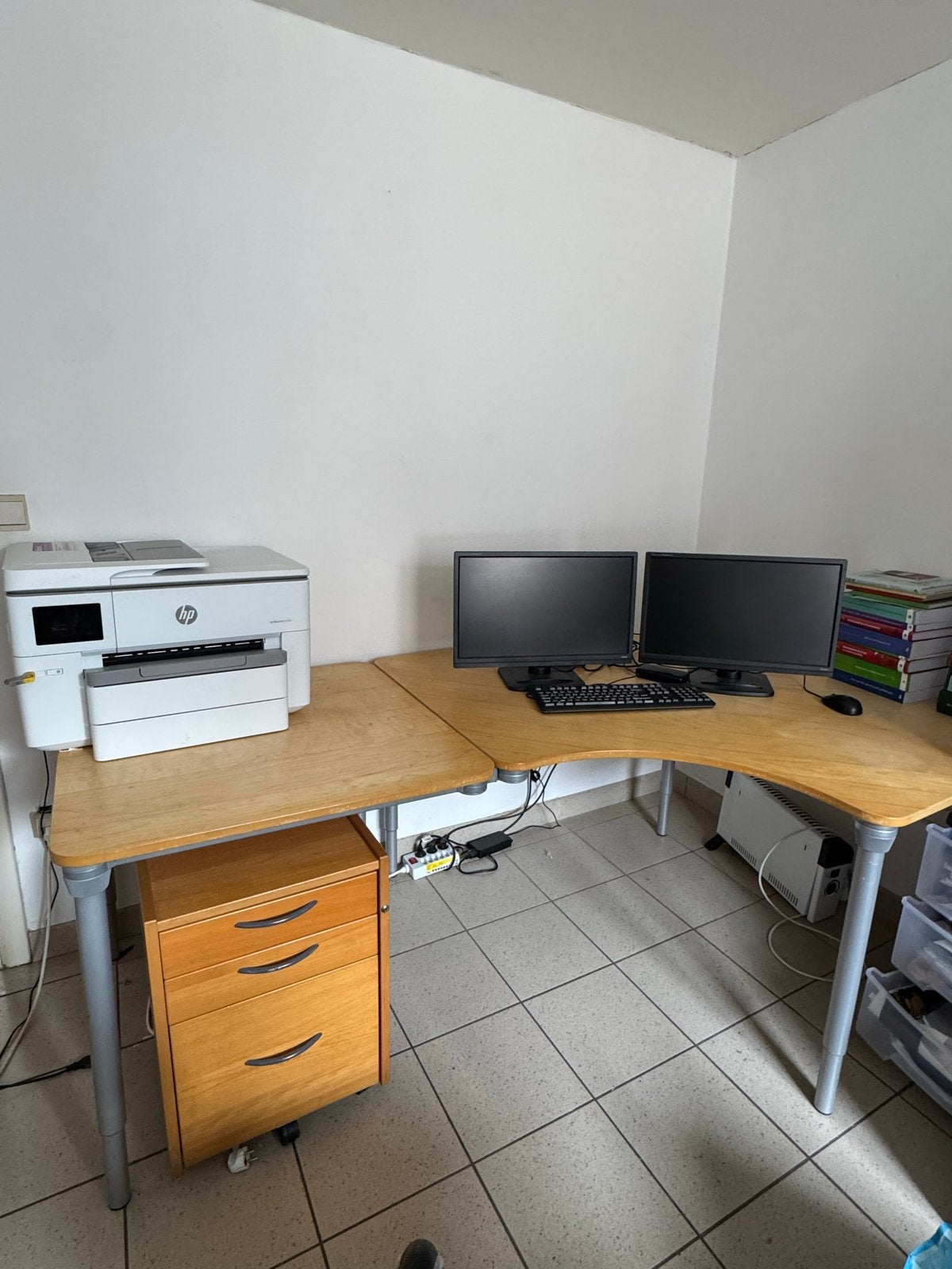 Hoekbureau met lades - Licht houtkleur, Ophalen, Hoekbureau, Bruin, Zo goed als nieuw