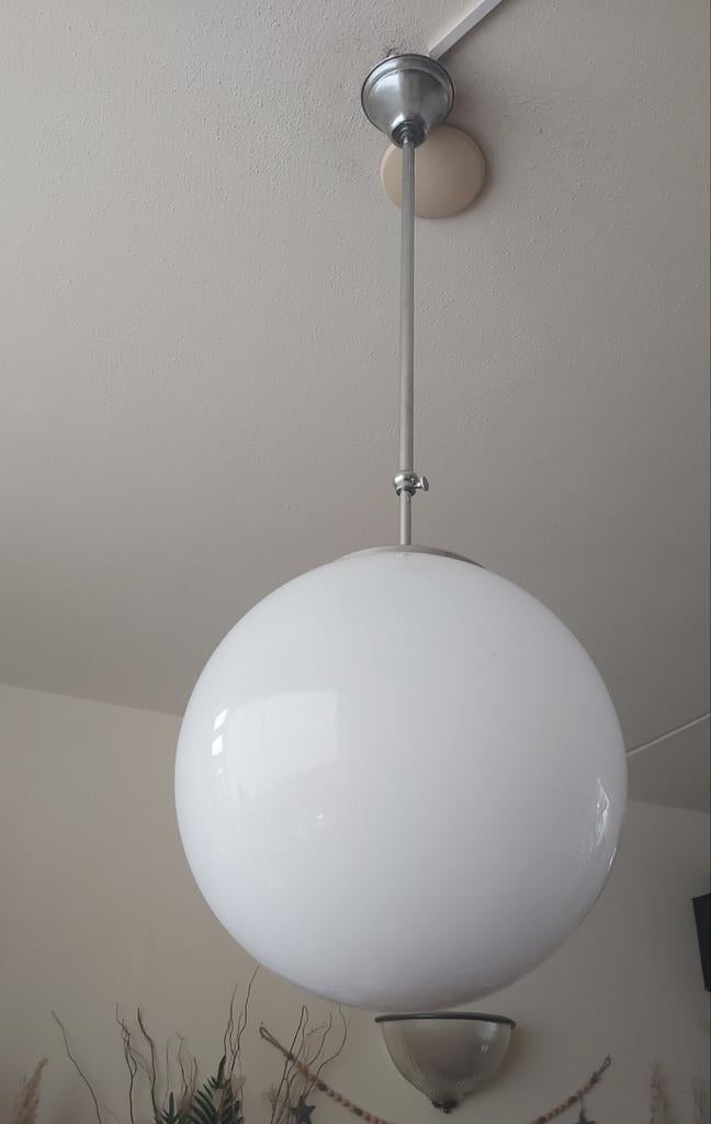 Gave antieke art deco opaline lamp in zeer goede staat, Ophalen of Verzenden, Zo goed als nieuw, Minder dan 50 cm