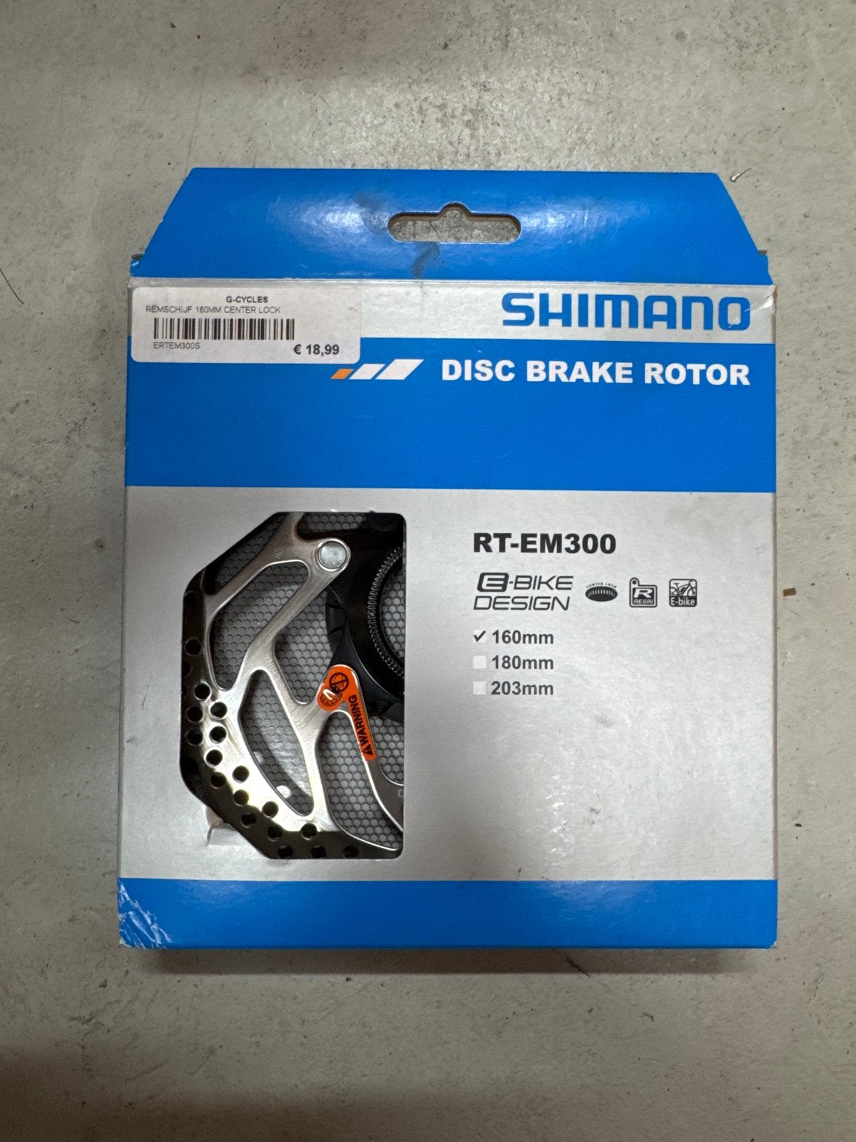 Shimano RT-EM300 Remschijf 160mm E-Bike Design, Elektrische fiets, Remmen, Ophalen of Verzenden, Nieuw