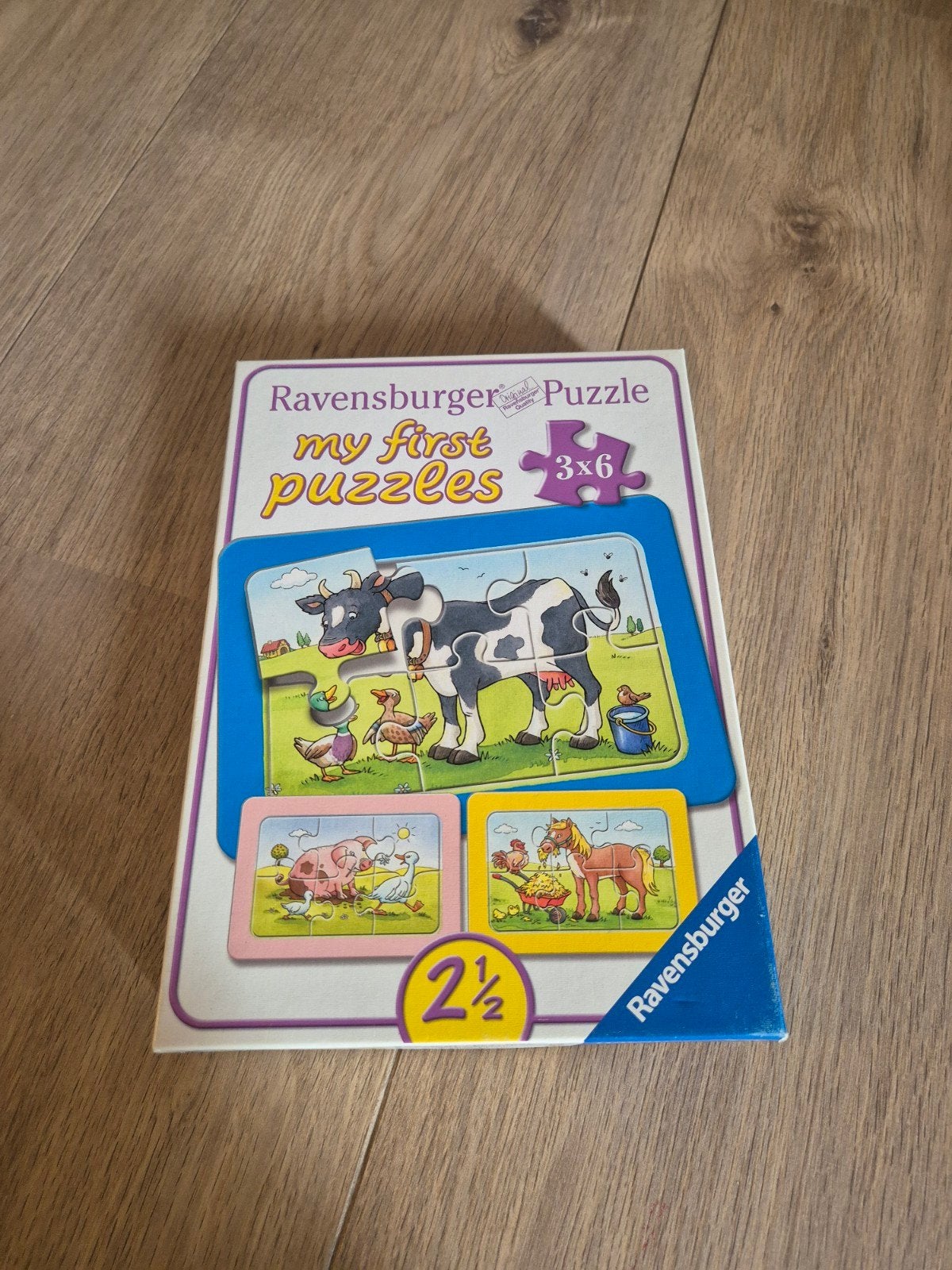 Ravensburger My First Puzzles 3x6 Boerderij Dieren, Ophalen of Verzenden, 10 tot 50 stukjes, Gebruikt, 2 tot 4 jaar