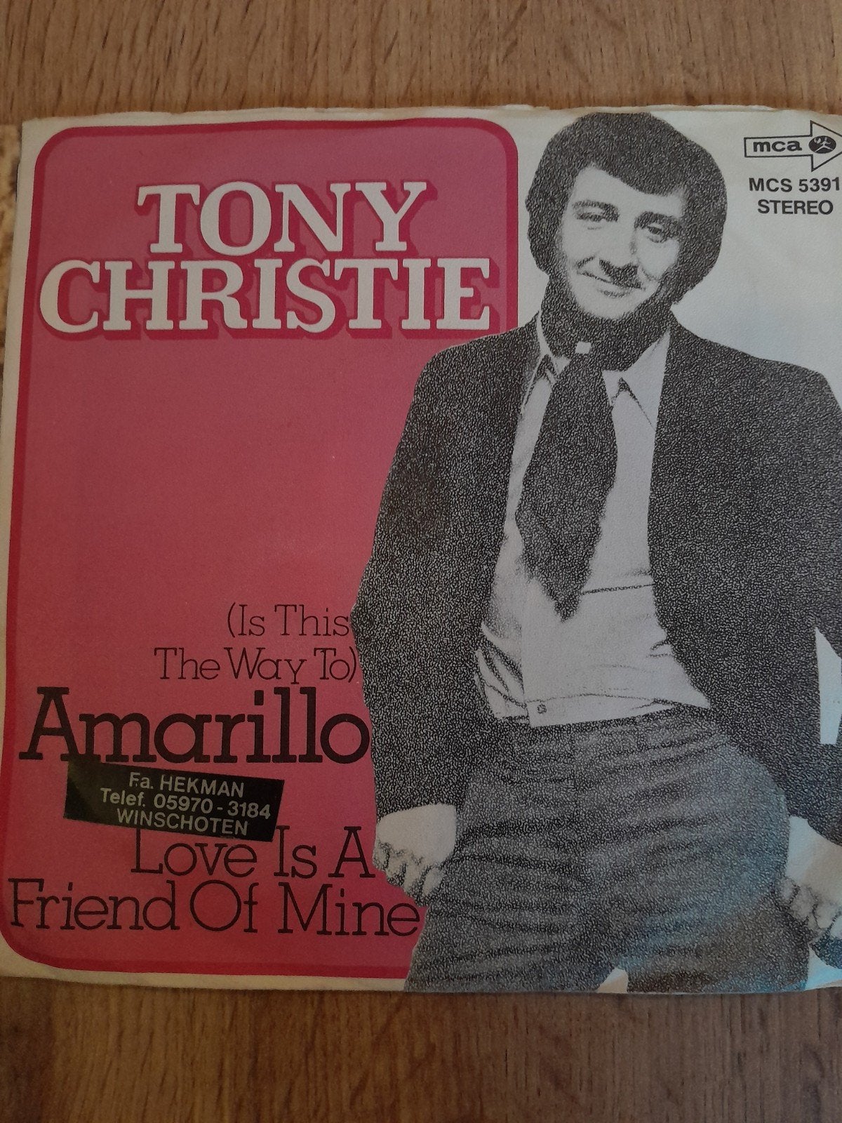 Tony christie 7inch amarillo, Cd's en Dvd's, Vinyl Singles, Ophalen of Verzenden, Zo goed als nieuw, Nederlandstalig