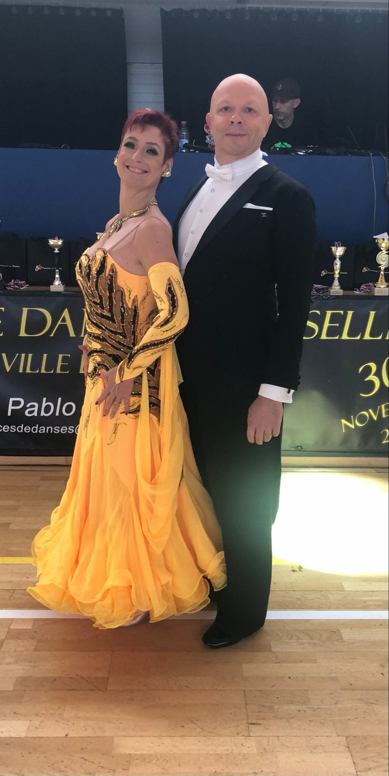 Ballroom dansjurk Wim Slijkhuis maat 36-40, Ophalen, Gebruikt, Kleding