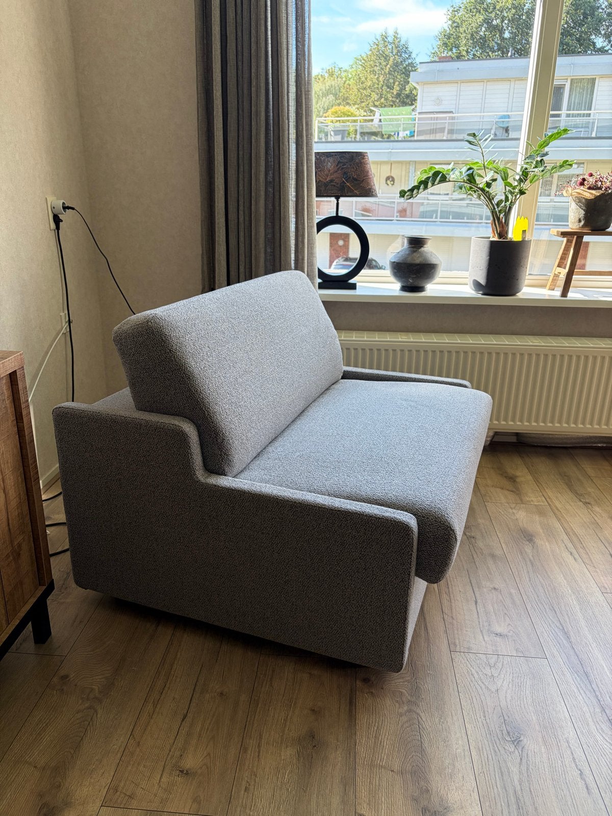 Slaapbank Emanti + pocketveermatras, Huis en Inrichting, Ophalen, 100 cm, Eenpersoons, Zo goed als nieuw