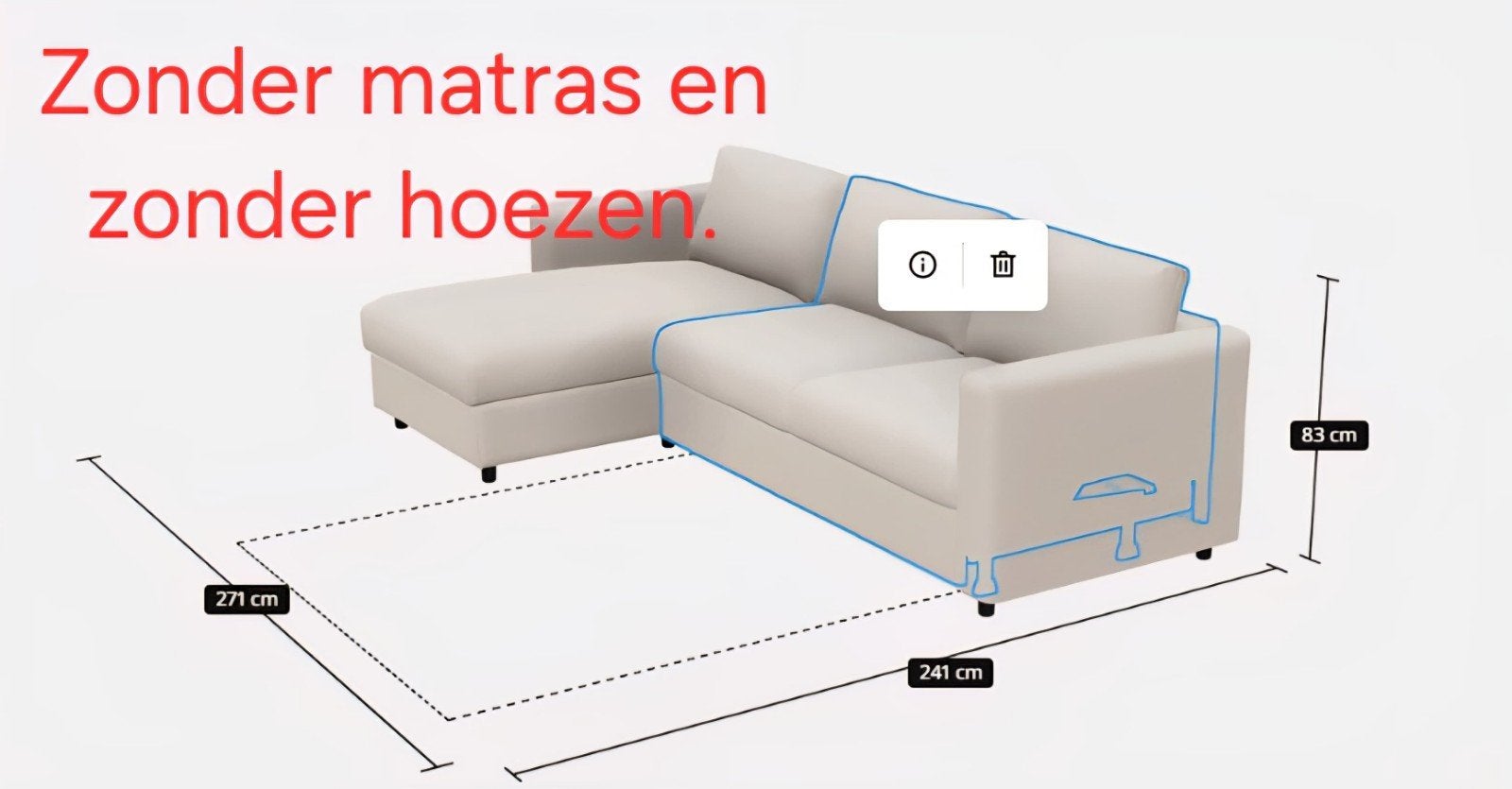 Ikea Vimle (Slaap)Bank, nieuw en verpakt!, Ophalen, 125 cm of meer, Nieuw, 125 cm of meer