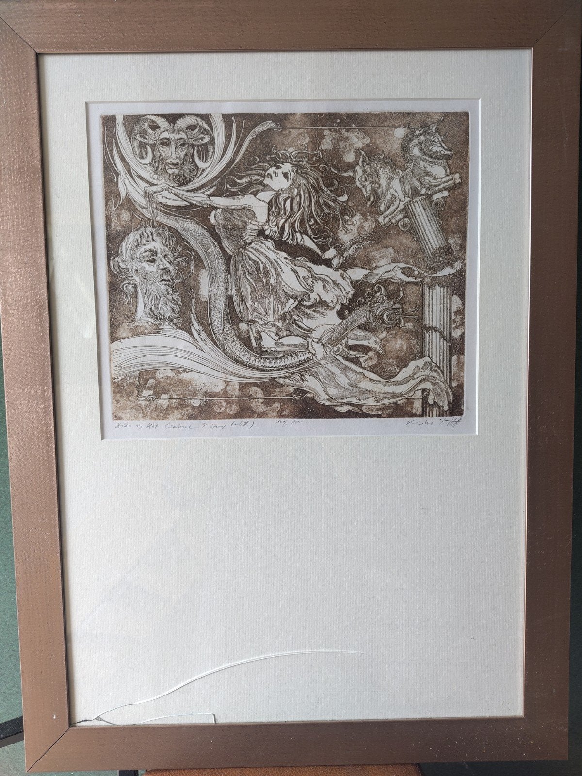 Bijzondere Zeefdruk: 'Salome' door K. Streefkerk (104/100), Ophalen, 1950 - 1999, Mythologie, Genummerd