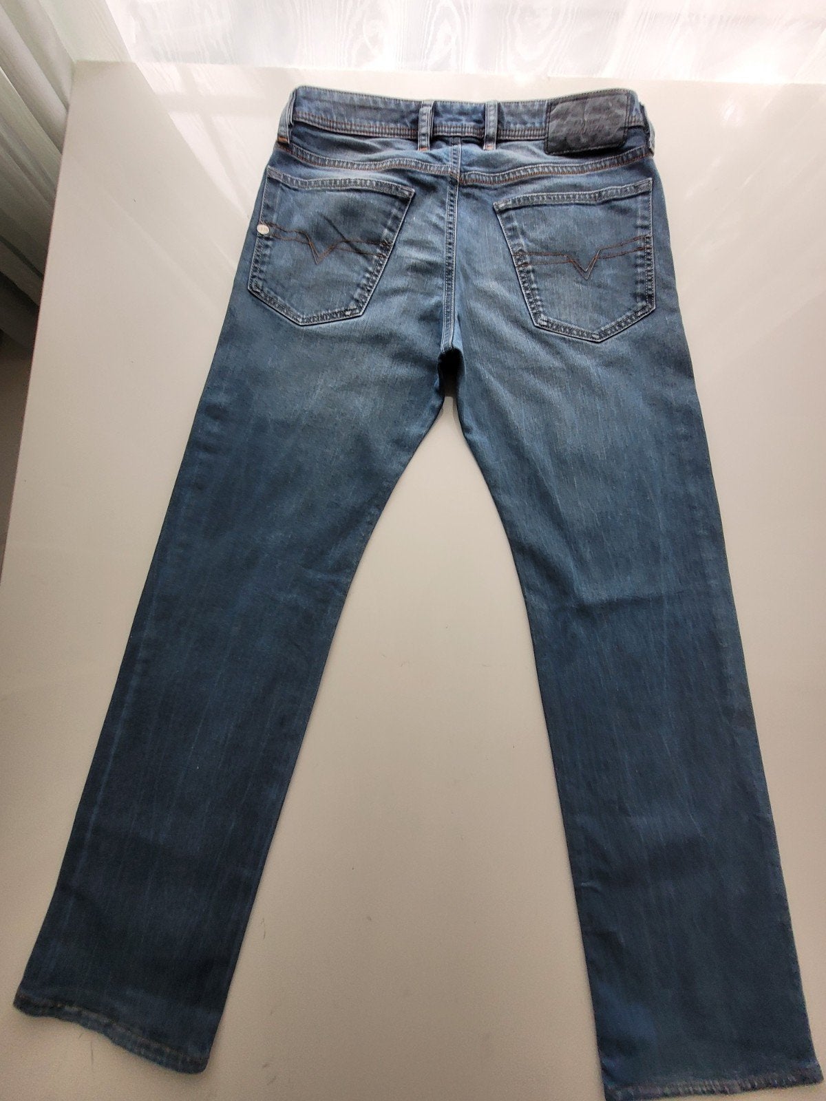 CLASSIC DIESEL WAYKEE STRAIGHT STRETCH JEANS SIZE 31/30, Diesel, Blauw, W32 (confectie 46) of kleiner, Ophalen of Verzenden