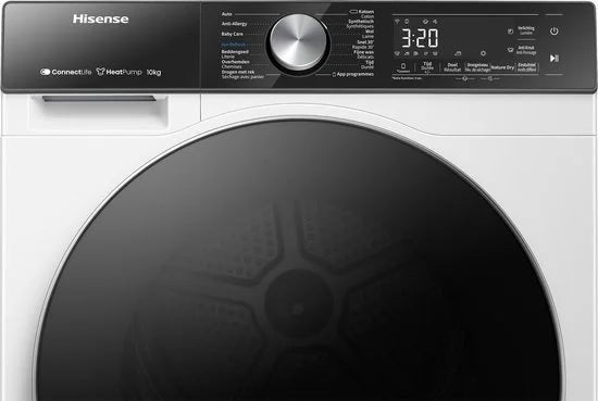 Hisense warmtepompdroger DH5S102BW -5S Serie - 10kg, Witgoed en Apparatuur, Wasdrogers, Nieuw, Hisense Nederland, Voorlader, Support@hisense.nl