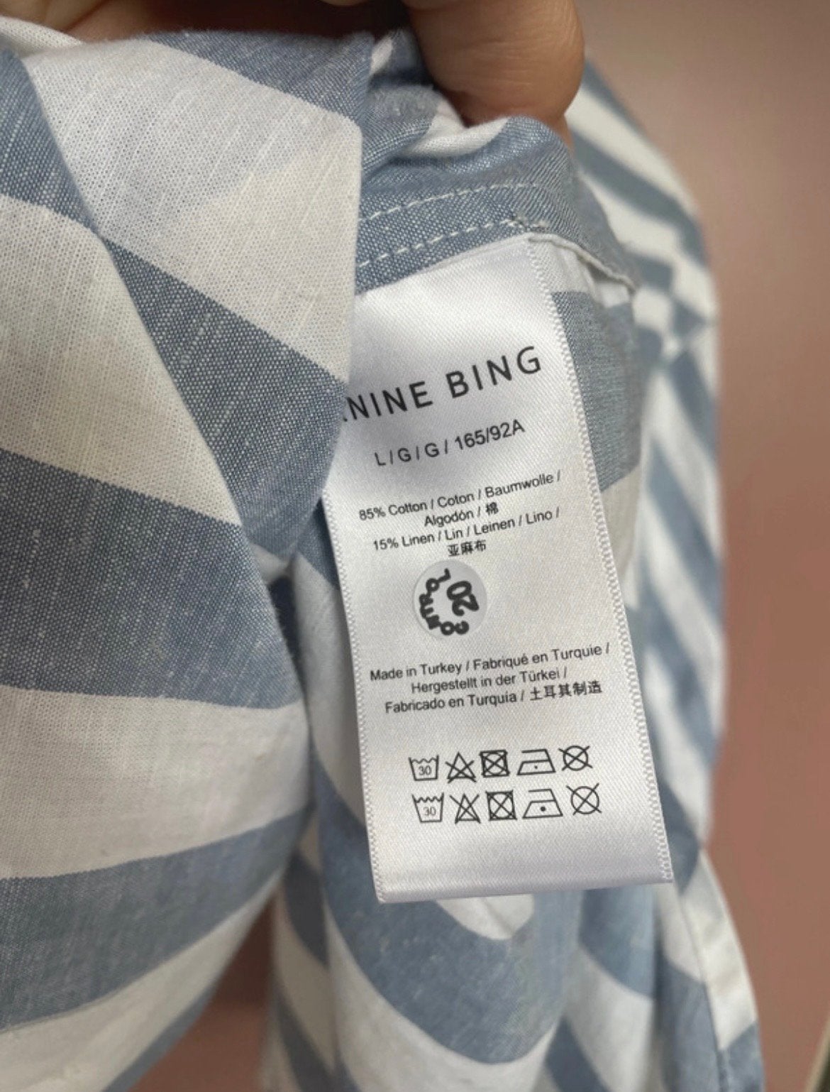 Nieuwe Anine Bing blouse, L, gestreept, katoen/linnen, Verzenden, Nieuw, Maat 42/44 (L), Blauw