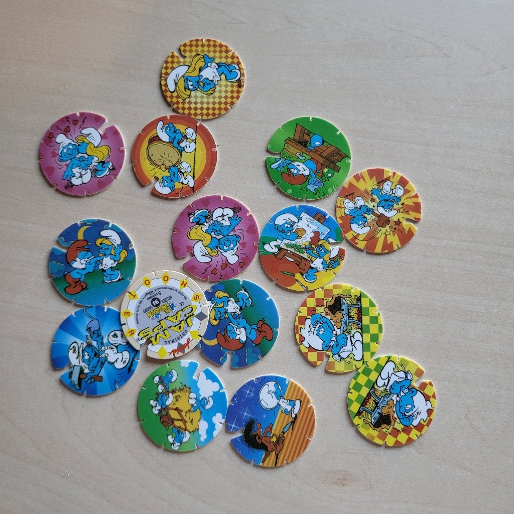 Smurfen flippo's jam caps Smurf Smurven, Verzamelen, Flippo's, Verzenden, Losse flippo's, Nvt, Nvt