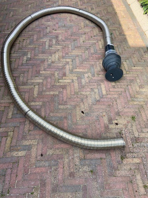 Flexibele RVS pijp enkelwandig met Trekkap, Ophalen, Overige typen, 4 tot 6 meter, Zo goed als nieuw