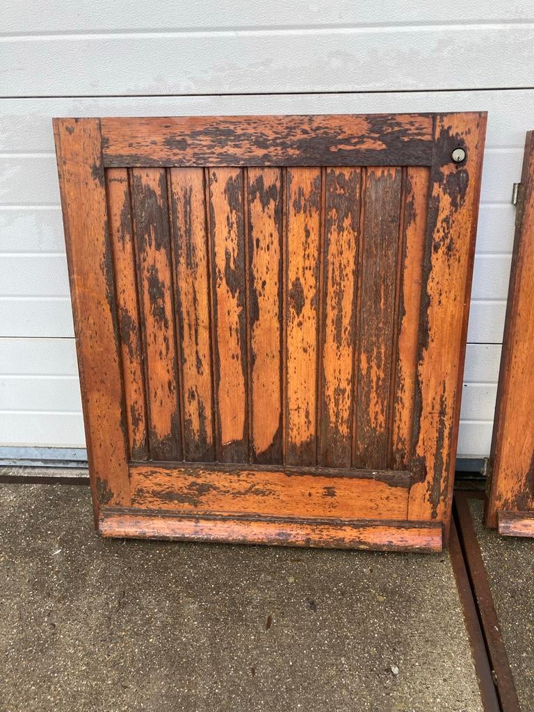 Houten buitendeur met glas, 202x192 cm, Ophalen of Verzenden, Zo goed als nieuw