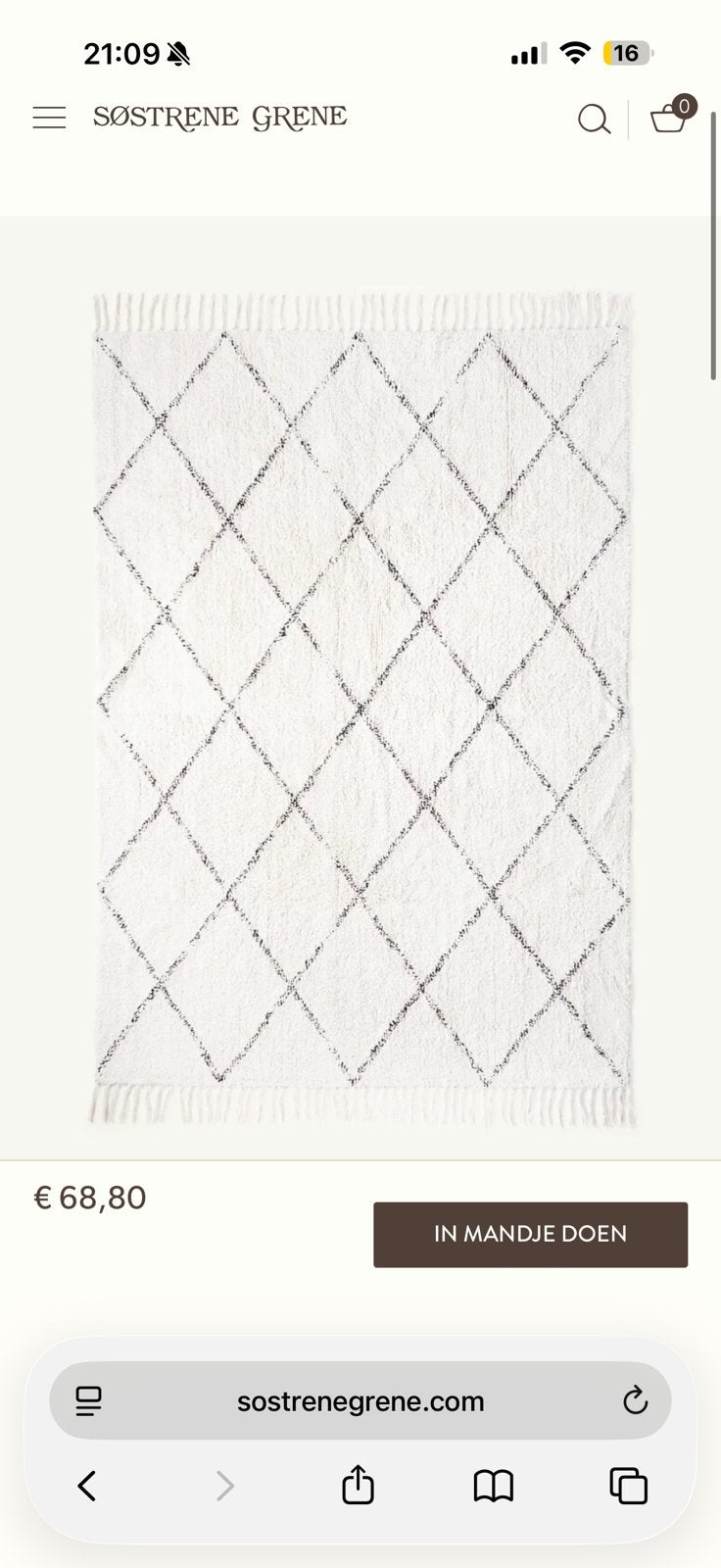 vloerkleed sostrene grene, Ophalen, 100 tot 150 cm, Crème, Nieuw