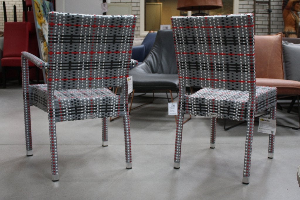 Grijze wicker tuinstoelen terrasstoel stapelbaar horeca SALE, Ophalen, Nieuw