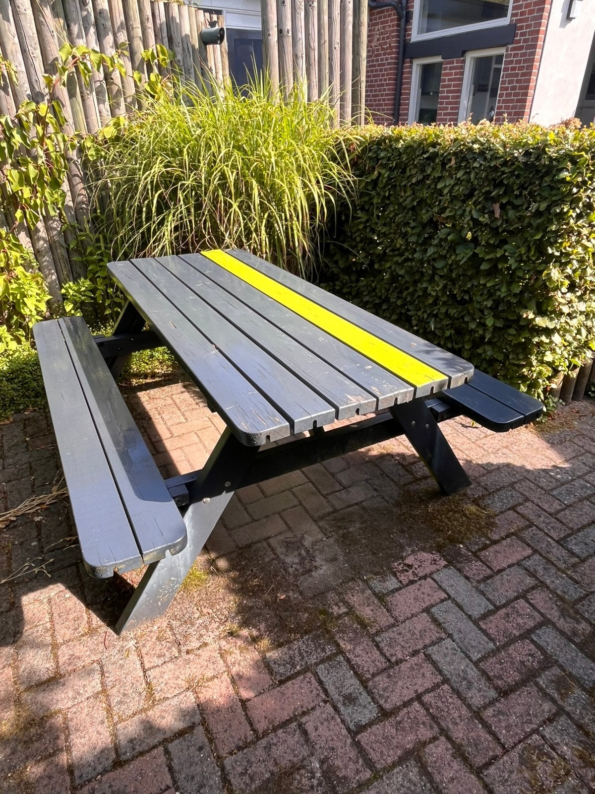 Picknicktafel Gratis!, Tuin en Terras, Picknicktafels, Ophalen, Gebruikt, Rechthoekig, Hout