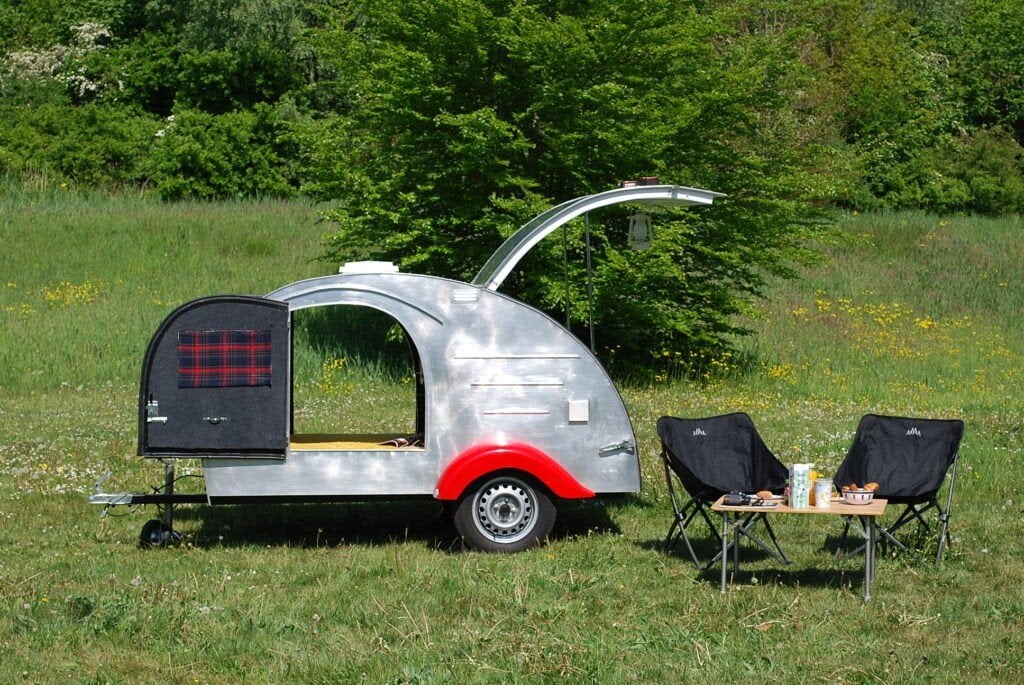 TE HUUR minicaravan / teardropcaravan, Auto diversen, Aanhangers en Bagagewagens, Ophalen, Gebruikt
